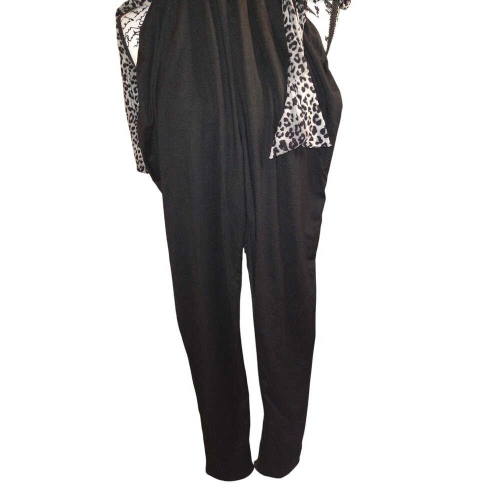 French Atmosphere Womens Leopard Print Long-Sleeve Top L Polyester/Spandex Made - Picture 3 of 13